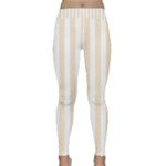 Vertical Stripes - White and Champagne Orange Yoga Leggings