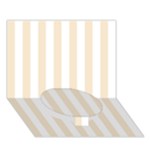 Vertical Stripes - White and Champagne Orange Circle Bottom 3D Greeting Card (7x5)