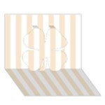 Vertical Stripes - White and Champagne Orange Clover 3D Greeting Card (7x5)