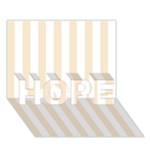 Vertical Stripes - White and Champagne Orange HOPE 3D Greeting Card (7x5)