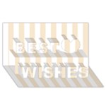 Vertical Stripes - White and Champagne Orange Best Wish 3D Greeting Card (8x4)