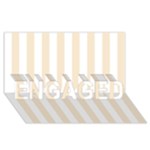 Vertical Stripes - White and Champagne Orange ENGAGED 3D Greeting Card (8x4)