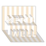 Vertical Stripes - White and Champagne Orange Get Well 3D Greeting Card (7x5)