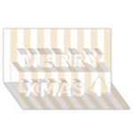 Vertical Stripes - White and Champagne Orange Merry Xmas 3D Greeting Card (8x4)