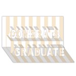 Vertical Stripes - White and Champagne Orange Congrats Graduate 3D Greeting Card (8x4)