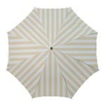 Vertical Stripes - White and Champagne Orange Golf Umbrella