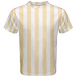 Vertical Stripes - White and Peach Orange Men s Cotton Tee
