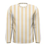 Vertical Stripes - White and Peach Orange Men s Long Sleeve T-shirt
