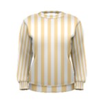 Vertical Stripes - White and Peach Orange Women s Sweatshirt