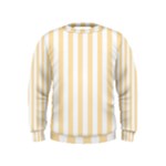 Vertical Stripes - White and Peach Orange Kid s Sweatshirt