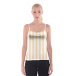 Vertical Stripes - White and Peach Orange Spaghetti Strap Top