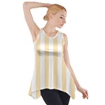 Vertical Stripes - White and Peach Orange Side Drop Tank Tunic