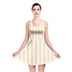 Vertical Stripes - White and Peach Orange Reversible Skater Dress