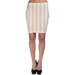 Vertical Stripes - White and Peach Orange Bodycon Skirt