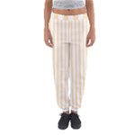 Vertical Stripes - White and Peach Orange Women s Jogger Sweatpants
