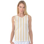 Vertical Stripes - White and Peach Orange Women s Basketball Tank Top