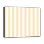 Vertical Stripes - White and Peach Orange Deluxe Canvas 20  x 16  (Stretched)
