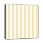 Vertical Stripes - White and Peach Orange Mini Canvas 8  x 8  (Stretched)