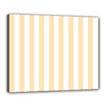 Vertical Stripes - White and Peach Orange Canvas 20  x 16  (Stretched)
