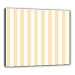 Vertical Stripes - White and Peach Orange Canvas 24  x 20  (Stretched)