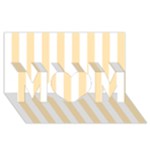 Vertical Stripes - White and Peach Orange MOM 3D Greeting Card (8x4)