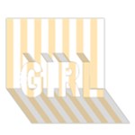 Vertical Stripes - White and Peach Orange GIRL 3D Greeting Card (7x5)
