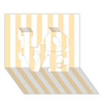 Vertical Stripes - White and Peach Orange LOVE 3D Greeting Card (7x5)