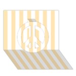 Vertical Stripes - White and Peach Orange Peace Sign 3D Greeting Card (7x5)