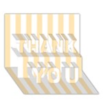Vertical Stripes - White and Peach Orange THANK YOU 3D Greeting Card (7x5)