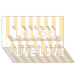 Vertical Stripes - White and Peach Orange Laugh Live Love 3D Greeting Card (8x4)