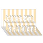 Vertical Stripes - White and Peach Orange Congrats Graduate 3D Greeting Card (8x4)