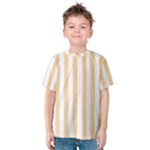 Vertical Stripes - White and Sunset Orange Kid s Cotton Tee