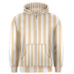 Vertical Stripes - White and Sunset Orange Men s Zipper Hoodie