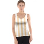 Vertical Stripes - White and Sunset Orange Tank Top