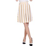 Vertical Stripes - White and Sunset Orange A-Line Skirt