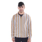 Vertical Stripes - White and Sunset Orange Wind Breaker (Men)
