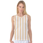 Vertical Stripes - White and Sunset Orange Women s Basketball Tank Top