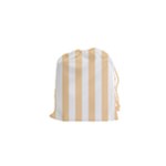 Vertical Stripes - White and Sunset Orange Drawstring Pouch (XS)