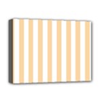 Vertical Stripes - White and Sunset Orange Deluxe Canvas 16  x 12  (Stretched)