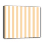 Vertical Stripes - White and Sunset Orange Deluxe Canvas 24  x 20  (Stretched)