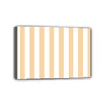 Vertical Stripes - White and Sunset Orange Mini Canvas 6  x 4  (Stretched)