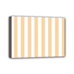 Vertical Stripes - White and Sunset Orange Mini Canvas 7  x 5  (Stretched)