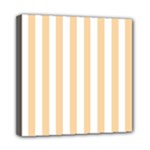 Vertical Stripes - White and Sunset Orange Mini Canvas 8  x 8  (Stretched)
