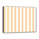 Vertical Stripes - White and Sunset Orange Canvas 16  x 12  (Stretched)