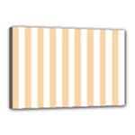 Vertical Stripes - White and Sunset Orange Canvas 18  x 12  (Stretched)