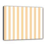Vertical Stripes - White and Sunset Orange Canvas 20  x 16  (Stretched)