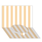 Vertical Stripes - White and Sunset Orange Circle Bottom 3D Greeting Card (7x5)