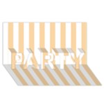 Vertical Stripes - White and Sunset Orange PARTY 3D Greeting Card (8x4)