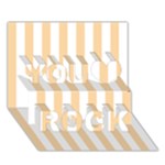 Vertical Stripes - White and Sunset Orange You Rock 3D Greeting Card (7x5)