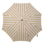 Vertical Stripes - White and Sunset Orange Hook Handle Umbrella (Small)
